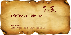 Töreki Béla névjegykártya